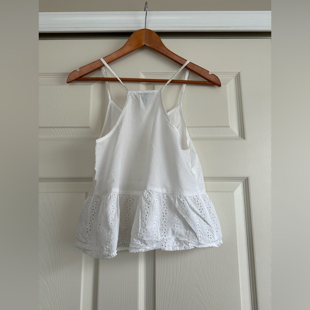 Forever 21 White Linen-Like Racer Back Shirt - Picture 2 of 3